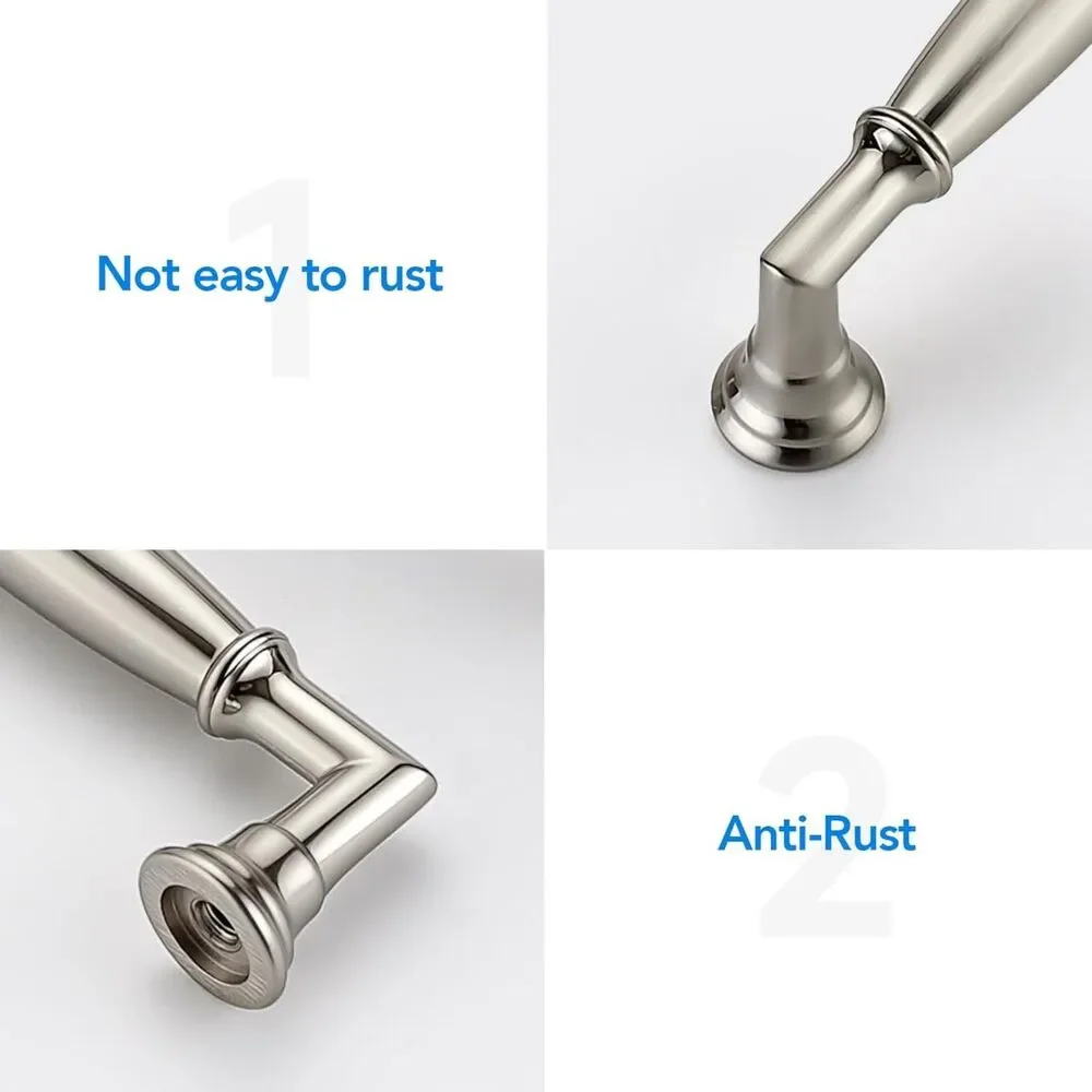 5 Pack 5 Inch Brushed Nickel Cabinet Handles Solid Zinc Alloy Pulls Hardware